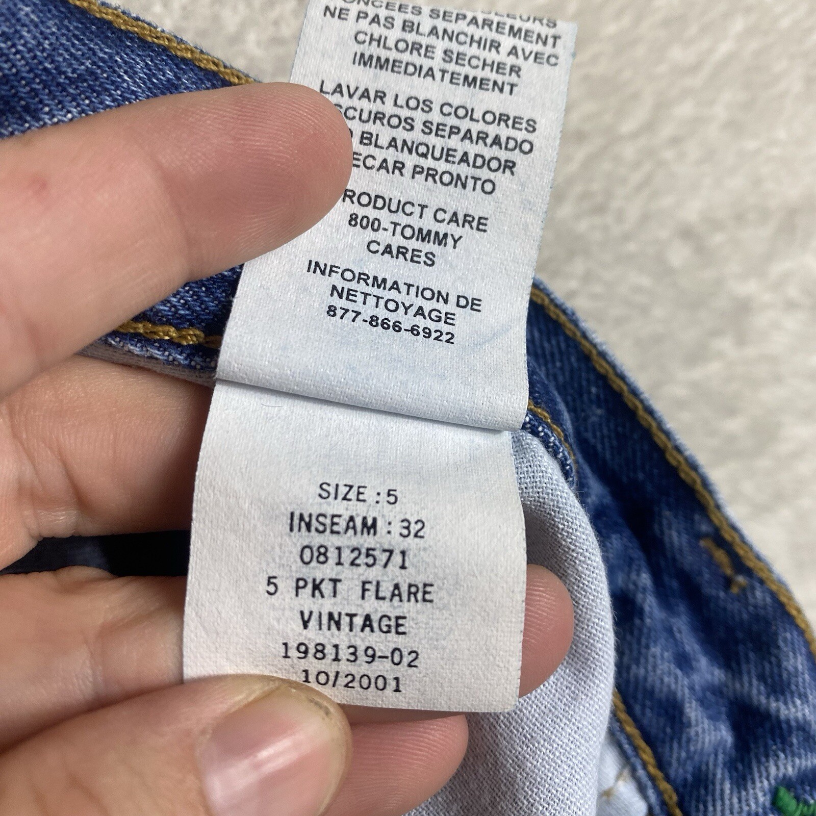 2001 Y2K Tommy Hilfiger Jeans Juniors Size 5 Flare Vintage 100% Cotton thumbnail 7