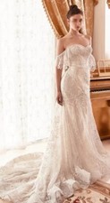 New Andrea  Leo Trumpet Wedding Dress With Free Veil 2,200