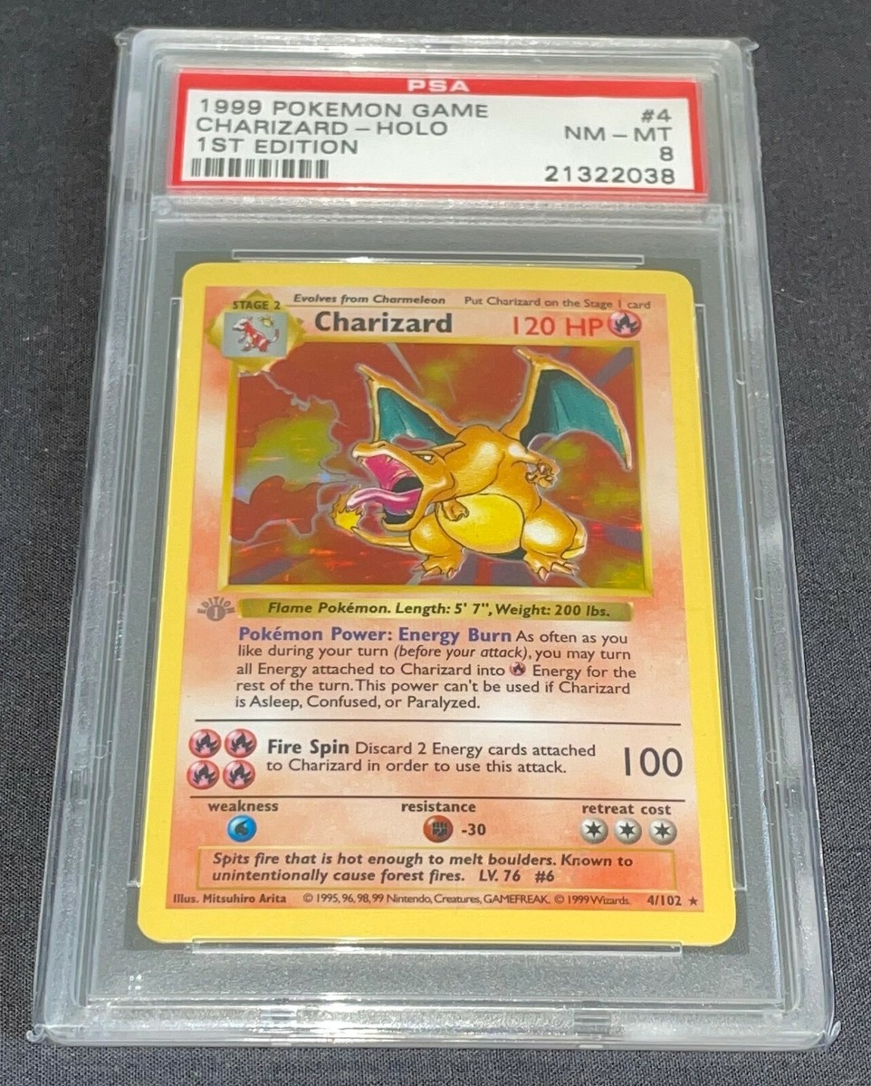 Pokemon Card - PSA 8 Grey Error Stamp 1st Edition Charizard Pokemon Card - PSA 8 Grey Error Stamp 1st Edition Charizard
