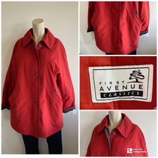 First Avenue Classics Coat Women’s Red Mid Length Jacket Ladies Size 14