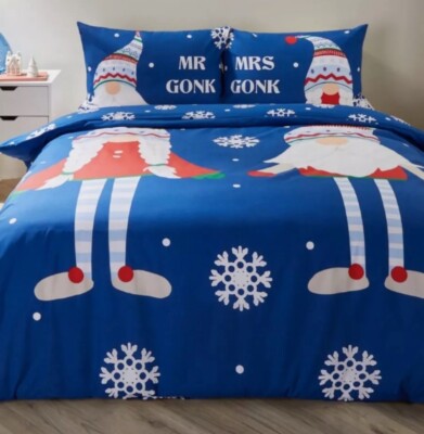 Weihnachten Mr & Mrs Gonk Design Bettwäscheset ~ King Size