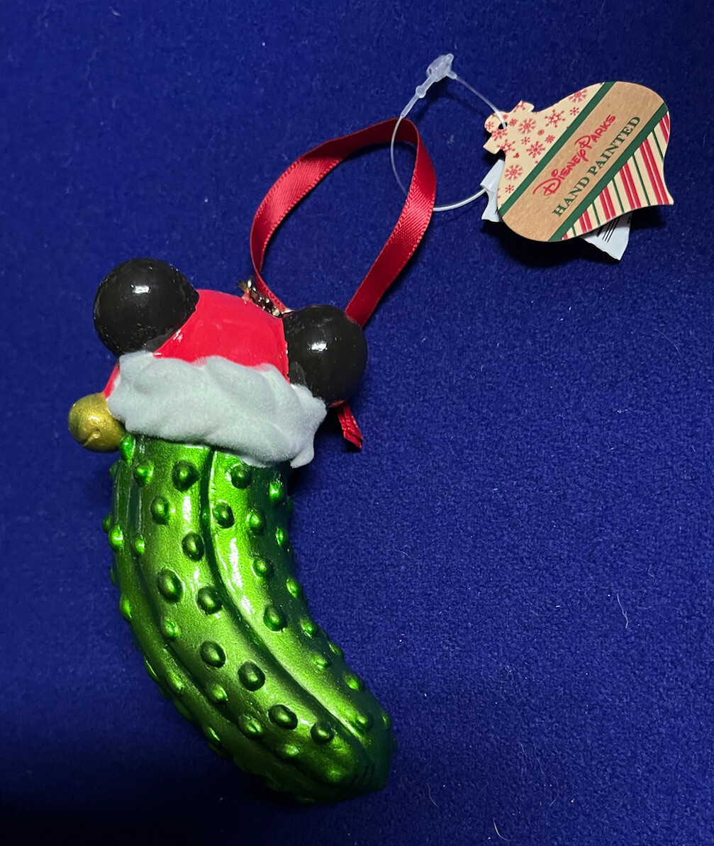 Disney Parks Mickey Mouse Santa Hat Pickle German Christmas