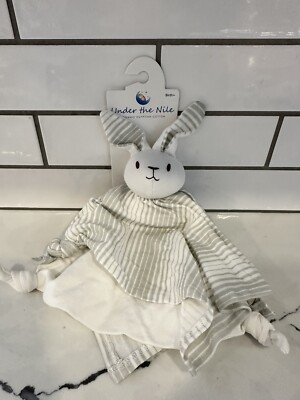 Nile Rabbit Under The Nile Bunny Rabbit Organic Egyptian Cotton Gray & White Stripe ...