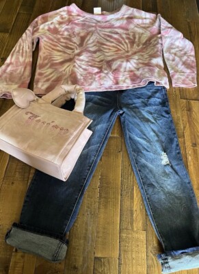 Pink tie-dye urban rebel soft sweatshirt NWT M