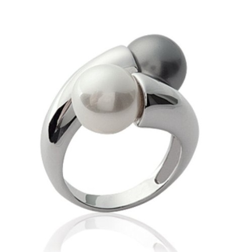 Bague Large Femme En Nacre Et Zirconium - Argent 925/1000 Massif Rhodié - Neuf Avec étiquettes