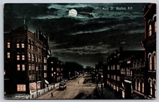 Postcard Main Street Nashua NH moonlight D175