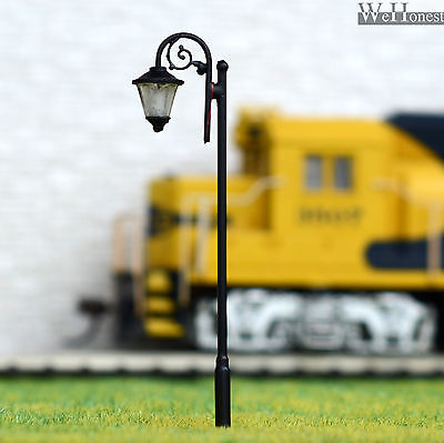 10 pcs N scale Lampposts Amber LEDs made Cold Light NO melt Long life #Y911N