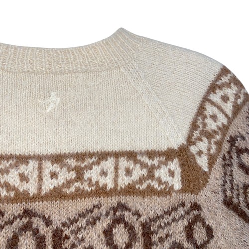 Suéter de Lana de Alpaca M/L Marfil Marrón Hank Tejido Pullover Jersey Fotrama Bolivia - Imagen 5 de 7