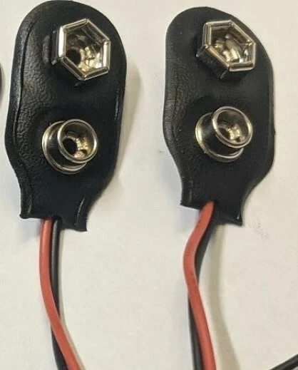 MR CIRCUIT 2ea - 9V (9 Volt) Battery Snap Clip Connector 6in 22ga deluxe leads Free Ship