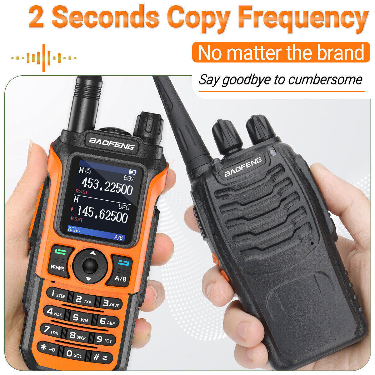 BaoFeng UV-21 Pro V2 Walkie Talkie Long Range Dual Band Handle Two Way Radio Kit