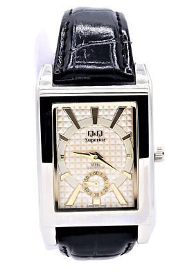 Q&Q Superior by Citizen Damen Armbanduhr Frauenuhr Quarzuhr Edelstahl Kunstleder