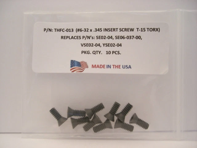 TOOLHOLDER-FASTENERS CO. 10 Pieces THFC-013-SE02-04 Insert Screw