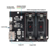 ESP8266 ESP32 16340 Battery Shield Power Bank Supply Module for Arduino R3-