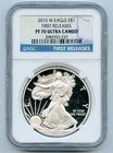 2015-W Proof American Silver Eagle 1 OZ NGC PF70 Ultra Cameo First Release