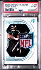 2022 NATIONAL TREASURES SHIELD 1/1 #JHU JALEN HURTS 1/1 PSA 8