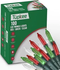 Christmas LED Random Twinkle Lights - 100 LED Red, Green, and Cool White...