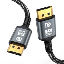 16K DisplayPort Cable 2.1, 1.5FT DP Cable 16K 60Hz, 8K 120Hz, 4K 240Hz, 40Gb...