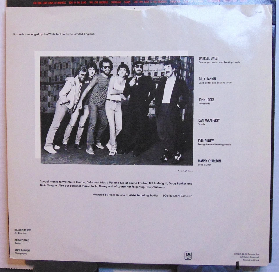 Nazareth - 2XS - 1982 A&M Records SP-4901 Hard Rock Vinyl LP Record Album NM- Foto 3 de 4