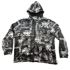 AND1 Black Graffiti Print Full Zip Basketball...