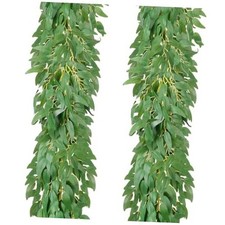6.56Ft Artificial Italian Ruscus Garland 2Pcs Faux Greenery Vines Silk