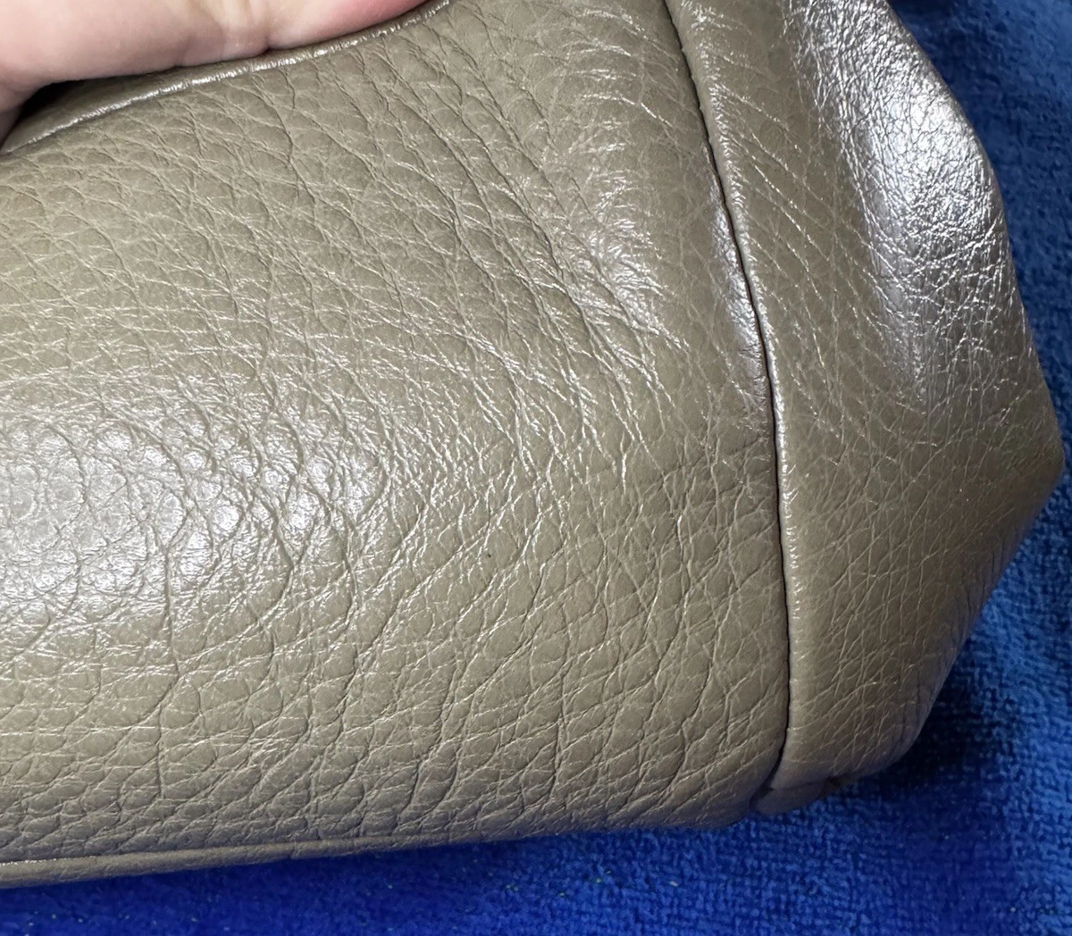 Borsa a tracolla Coach Phoebe verde grigio pelle ciottolata 3 scomparti G1481 26224