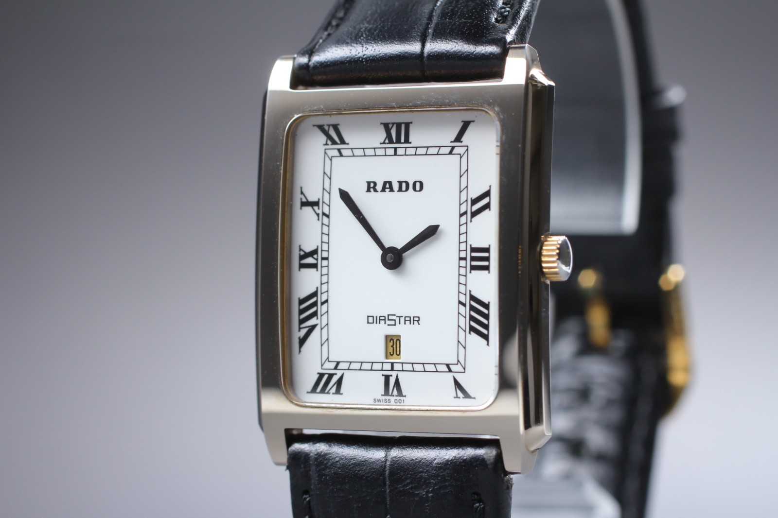 New Battery 【NEAR MINT】 RADO DiaStar 160.0394.3 White Tank Quartz Men's Watch