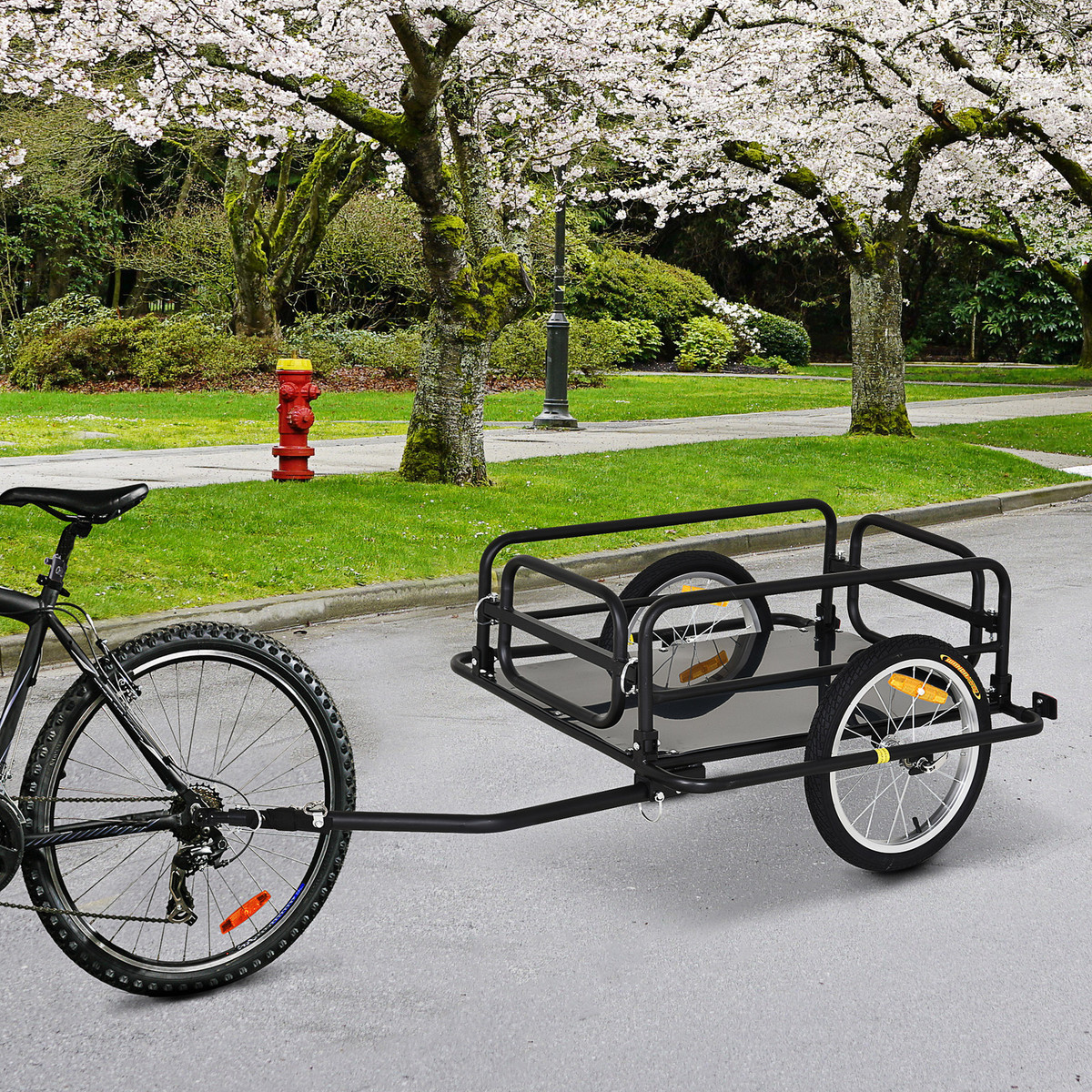Foldable Steel Frame Bicycle Cargo Trailer Luggage Cart Carrier 88lb Hauler Foldable Steel Frame Bicycle Cargo Trailer Luggage Cart Carrier 88lb Hauler