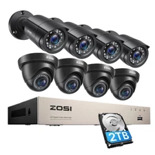 ZOSI 5mp Lite 8CH DVR 1080p Security Camera System Outdoor H.265+ Home CCTV Kit