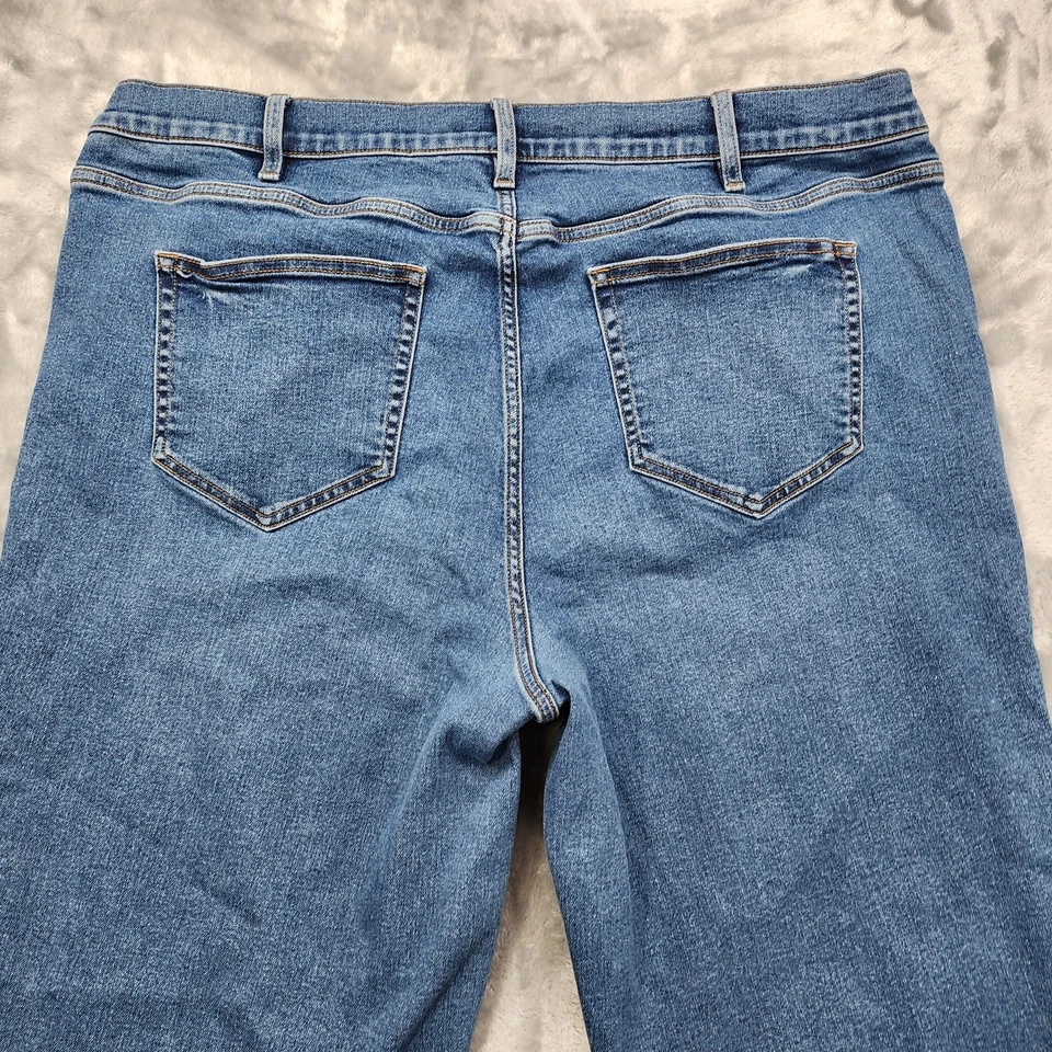 Pantalones de mezclilla Lands End para mujer 22W azul tiro alto pierna recta elásticos informales Foto 4 de 4