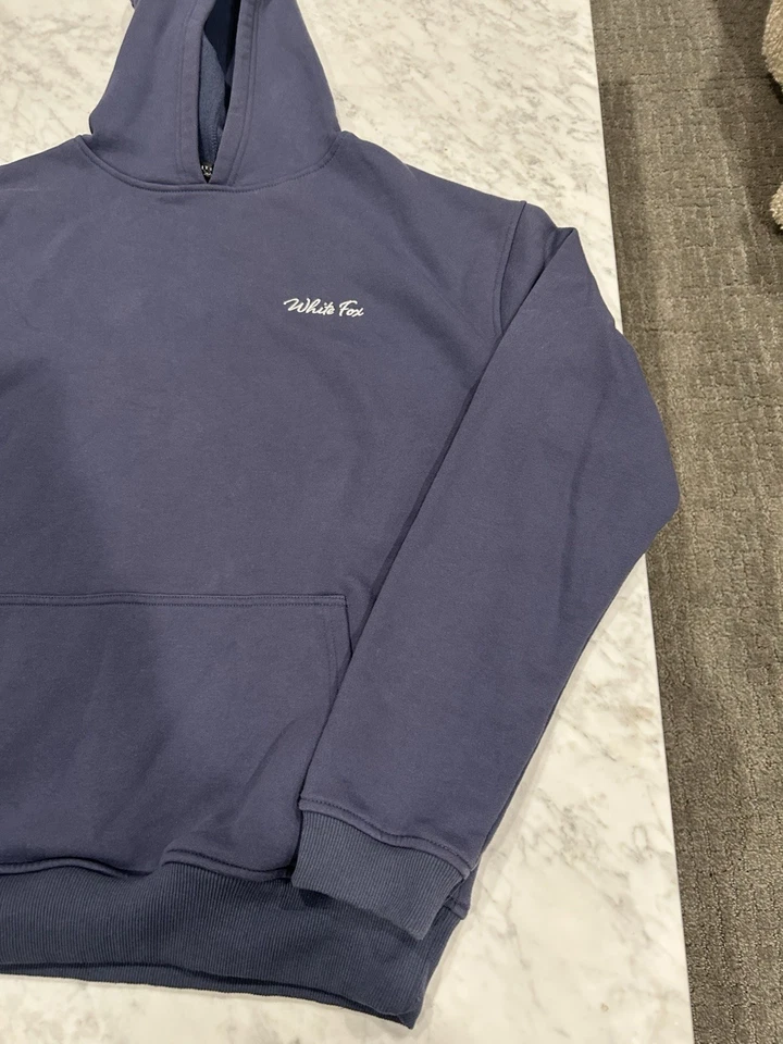 White Fox Match Your Words Oversized Hoodie Navy Women's Size S/M - Image 3 of 4