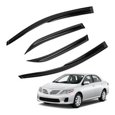 4Pcs JDM 3D Wavy MU Style Window Visors for 2009-2013 Toyota Corolla