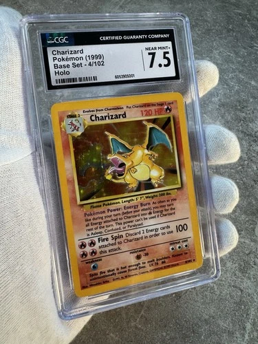 CGC 7.5 Charizard 1999 Base Set 4/102 Holo Pokemon Card Vintage WOTC Graded