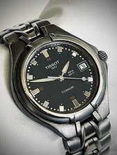 Tissot 1853 Titanium T660 Swiss Quartz Date Watch w/ Original Bracelet Running