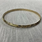 Na Hoku 14k Yellow Gold Hawaiian Heirloom Scroll Bangle SZ 7.5” 4mm 10.2g