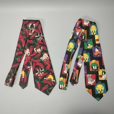 Vtg 1994 1995 Looney Tunes Mania Mens Necktie Bugs Bunny Tweety Taz Daffy