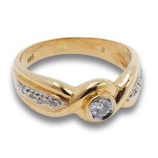 Ring 585 Gold 14 Karat Gelbgold Diamant 0,25 Ct Brillant Damen Wert 1300,-