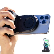KraftGeek Magnetic Phone Stand, Wireless Charger & Bluetooth Shutter for iPhone