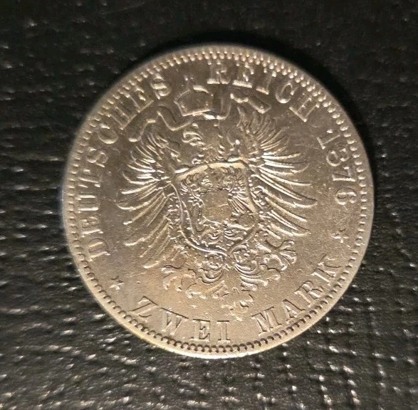 Germany 1876A Prussia 2 Mark Circulated Silver Coin - Image 2 of 2