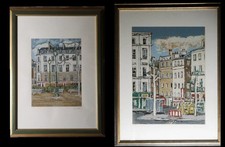 Orfeo Tamburi SCORCI URBANI 2 Grandi QUADRI Parigi  ARTE MODERNA paris