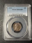 1911 P Lincoln Cent PCGS MS64 BN