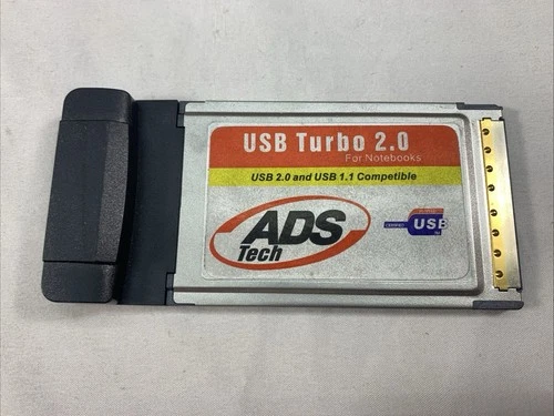 Laptop Notebook PC Card 2 Port USB  1.1 - 2.0 CardBus ADS tech