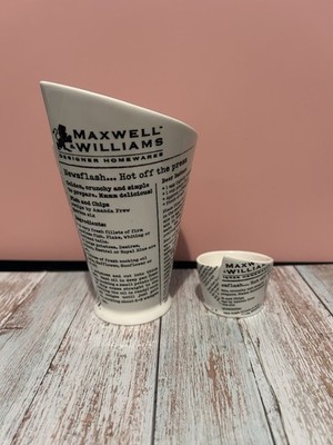 MAXWELL & WILLIAMS WHITE BASICS ZEITUNGSPAPIER POMMES FRITES HALTER & SOSSEN-/DIPSCHÜSSEL