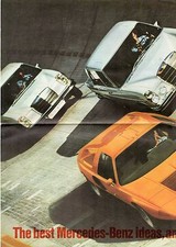 Mercedes-Benz Range 1969-71 UK Foldout Brochure 220 250 280 S SE 300 SEL 6.3 SL