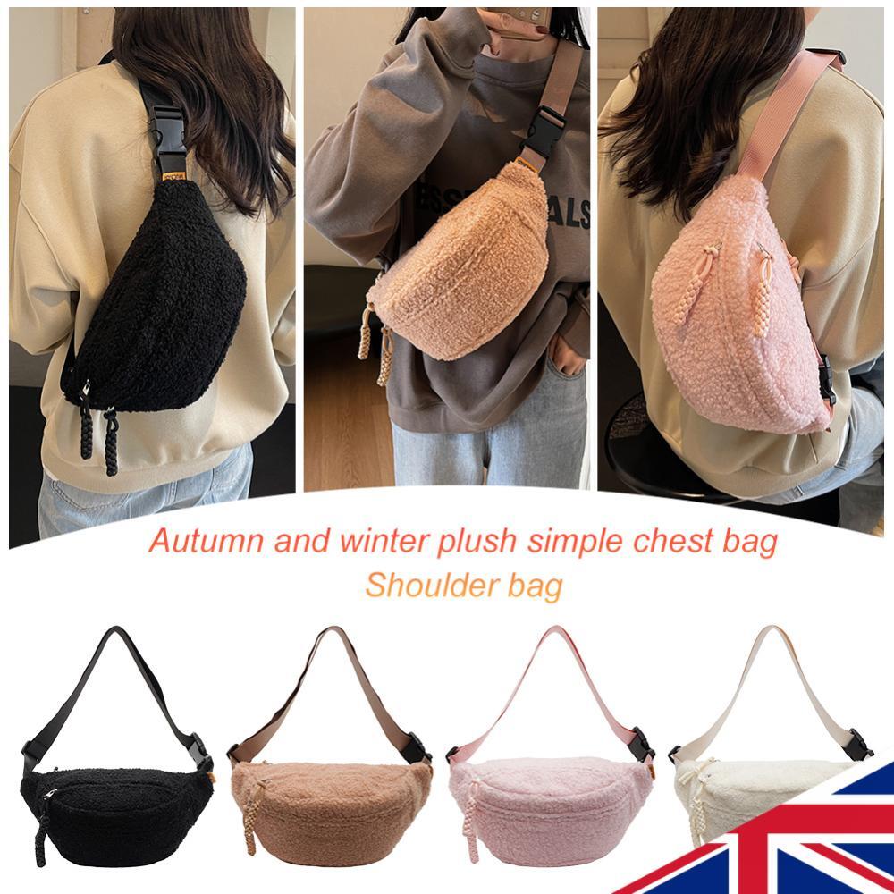 Women Trendy Fashionable Cute Waist Pouch Winter Plush Waist Bag