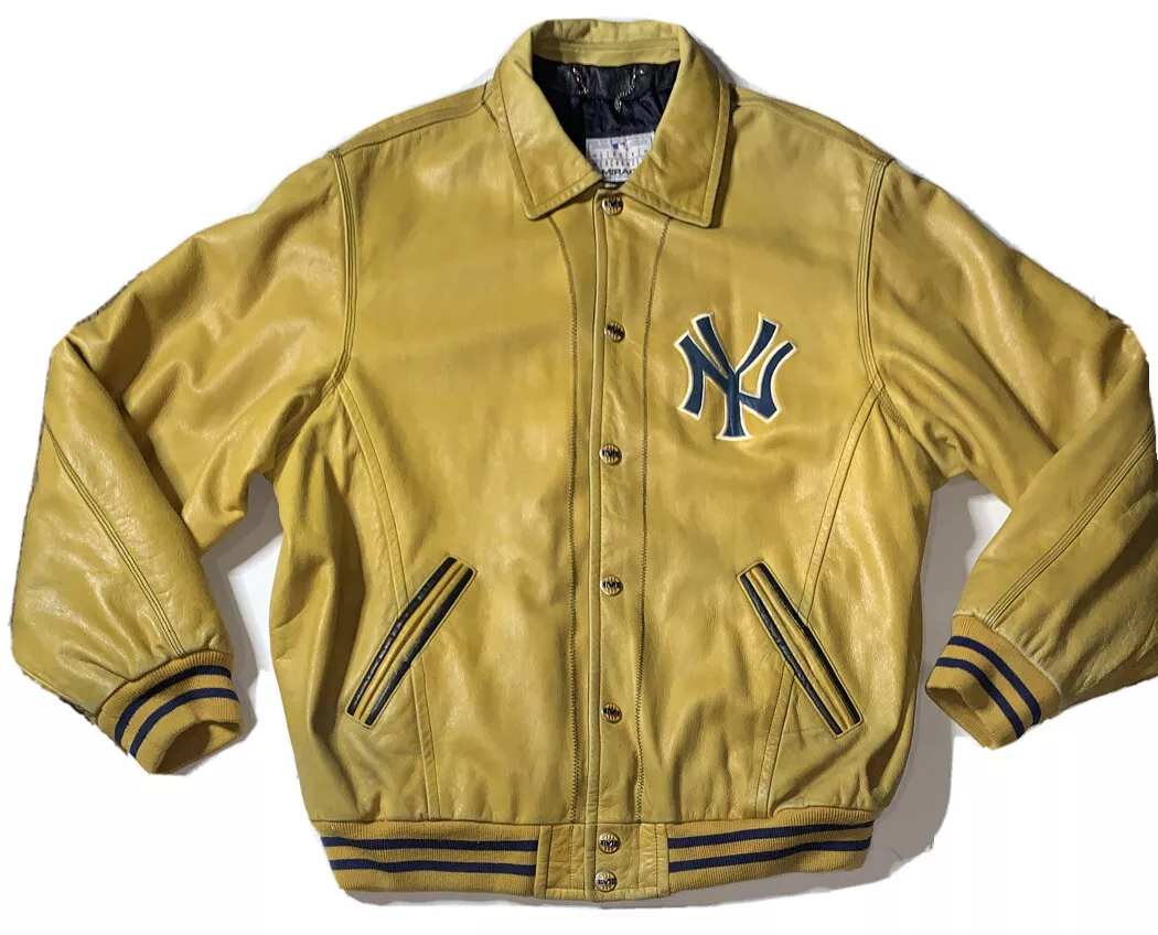 Preowned- Vintage 1990 Mirage New York Yankees Leather Jacket Mens (Size  XXL)