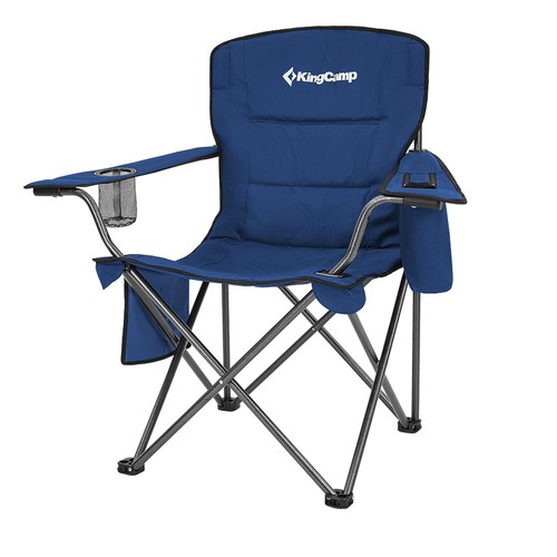 KingCamp Padded Folding Chair with Cupholder, Cooler, and Pocket, Blue(Open Box) - 第 1/7 張圖片