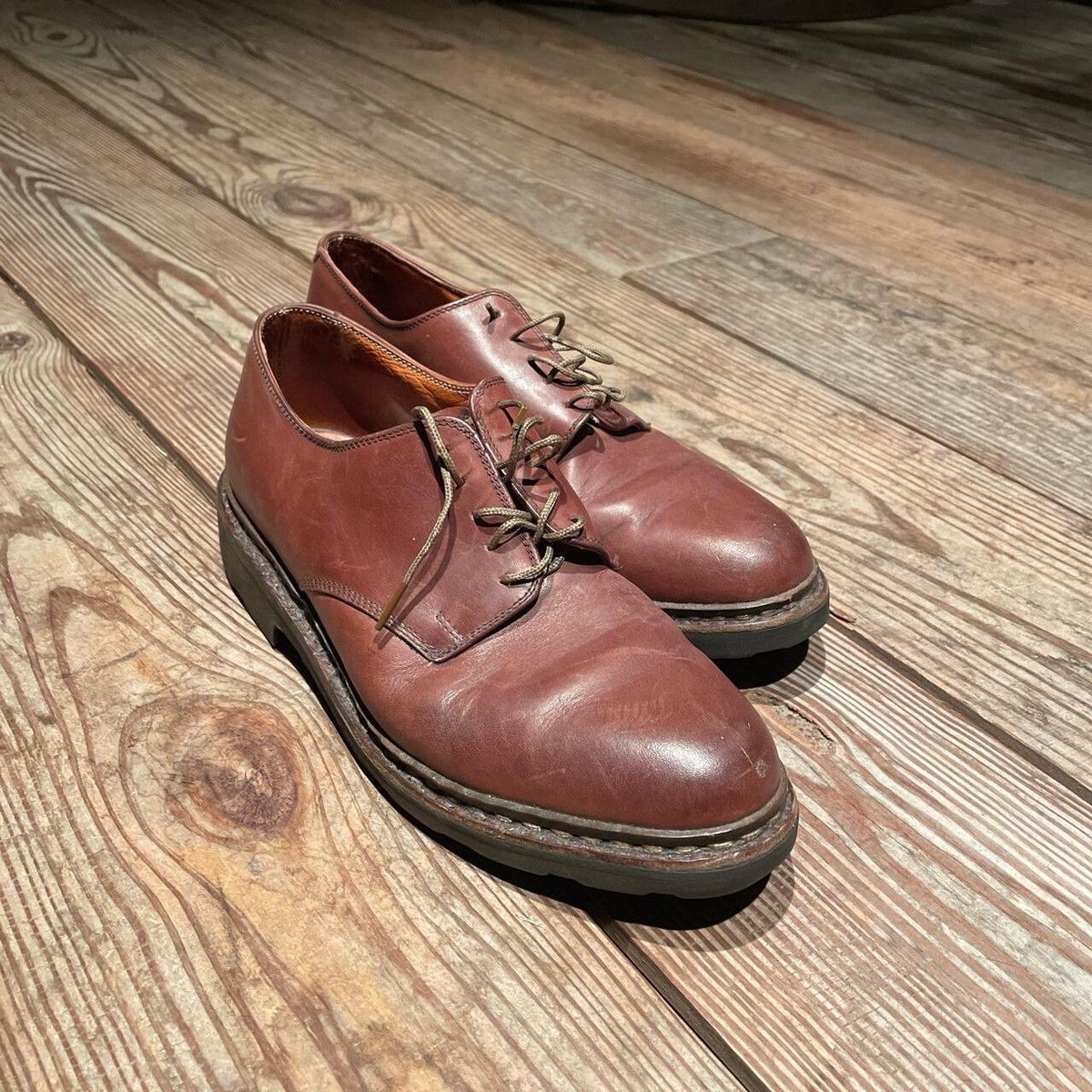 Paraboot Griff II Men's Brown Leather Derby Shoes Size UK EU