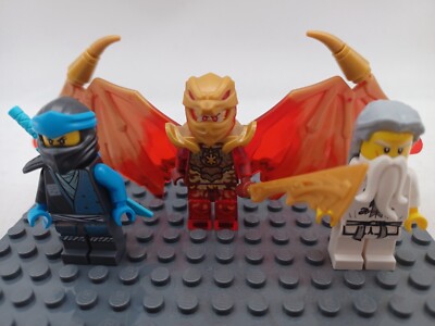 Lego Ninjago 3 minifigure bundle - Kai, Sensei Wu, and Nya