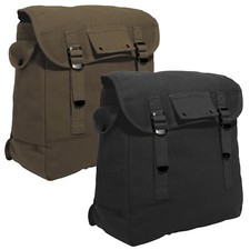 Canvas Musette Bags in Olive Drab or Black - 15 Liter Capacity 12"x12"x6"