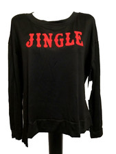 SECRET TREASURES SUPER SOFT KNIT BLACK MIX MATCH Long Sleeve Top Sz L